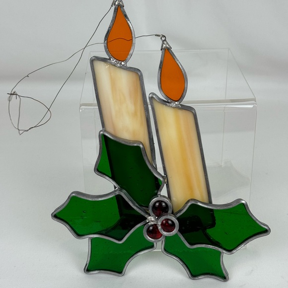 Beautiful Stain Glass Sun Catcher Candles with Holly - Picture 10 of 10